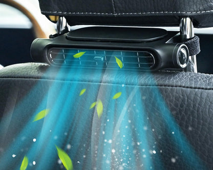 Luna | USB-Autokühlventilator mit Kopfstützenhalterung und einstellbarem Luftstrom