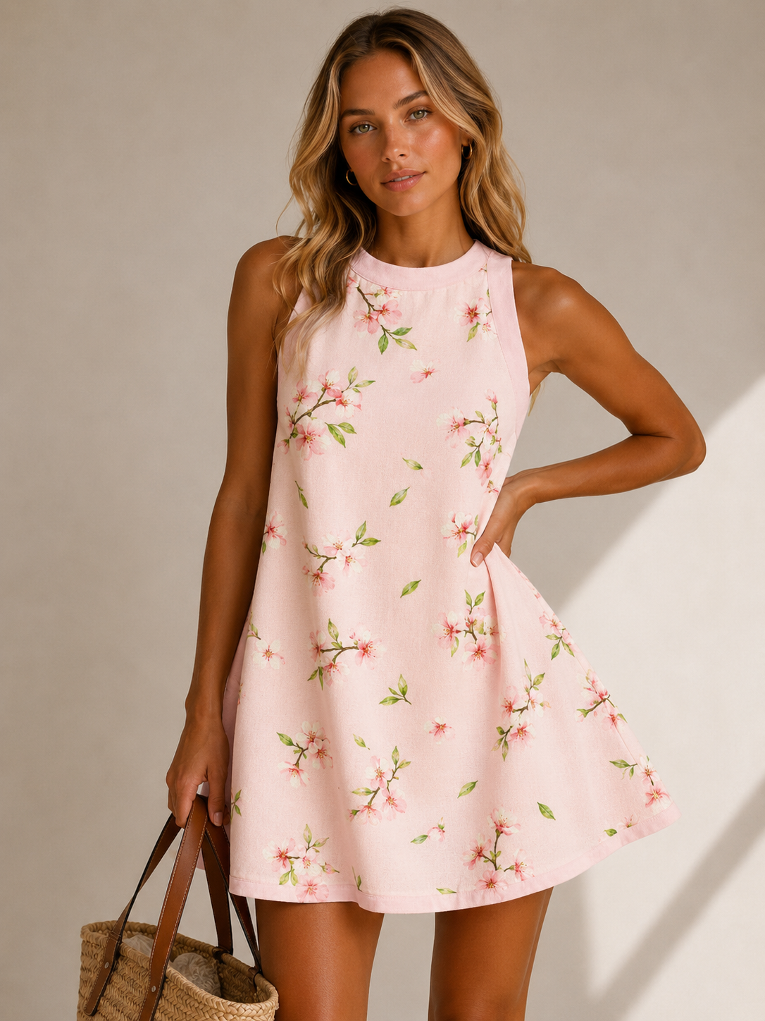 Felicia | Damen kurzes Kleid mit lockerer Passform und Wellenkante