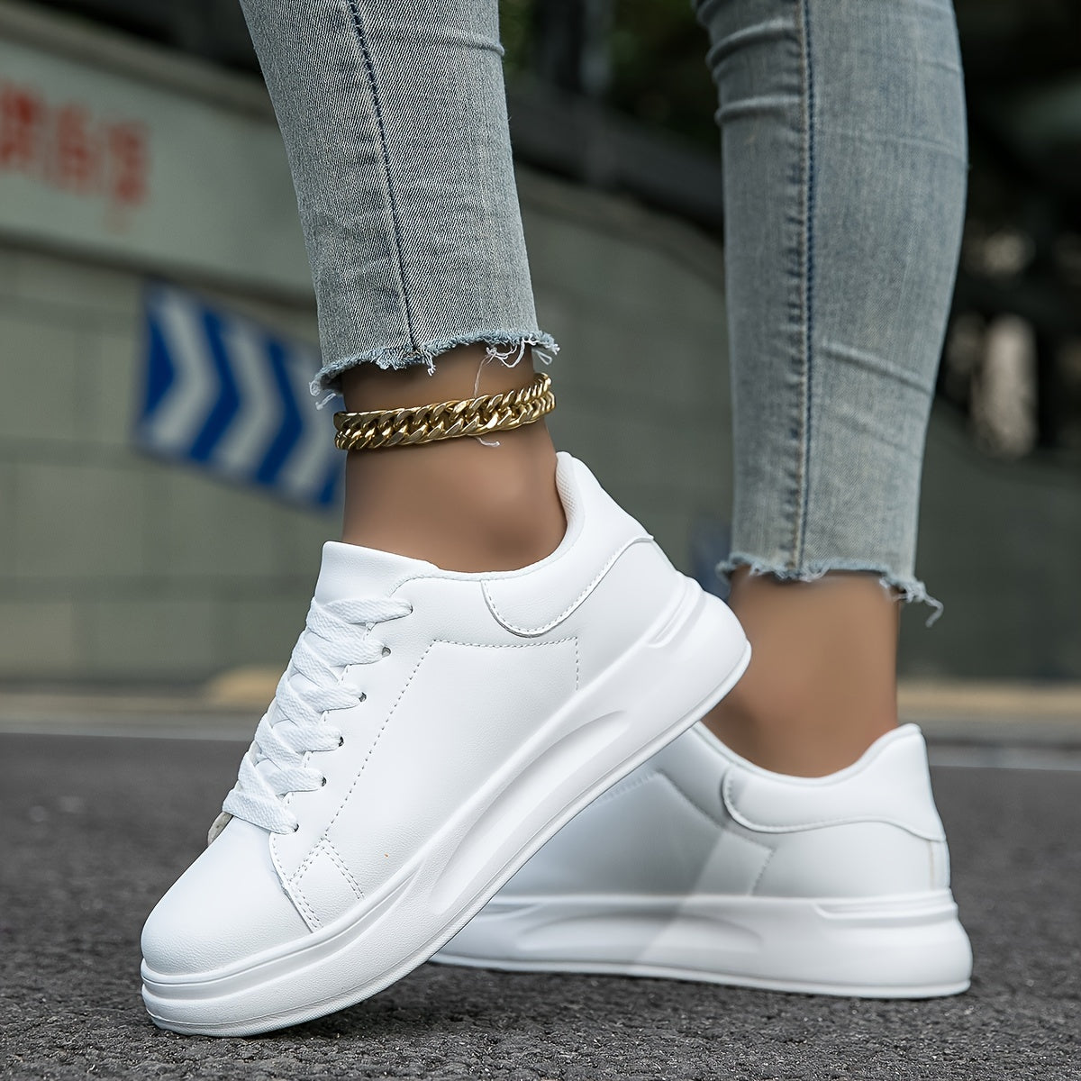 Birgitte | Dame hvide lædersneakers med rent og stilrent design