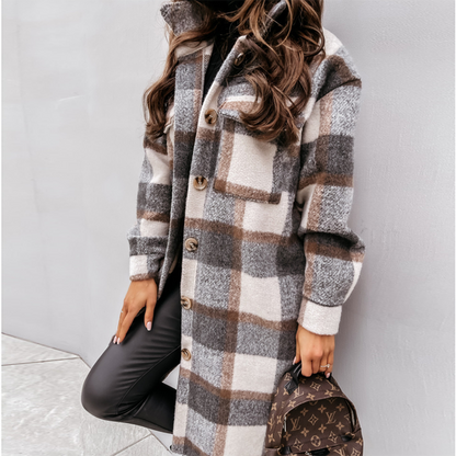 Rebecca | Dame ternet lang frakke med klassisk design