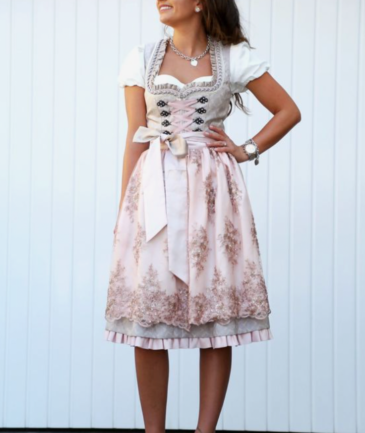 Julia | Dame klassisk Oktoberfest dirndl kjole med sløjfe
