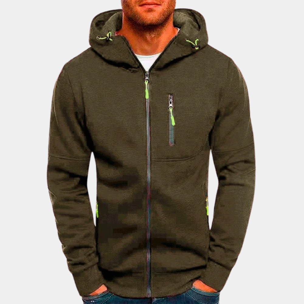 Carlos | Herren-Hoodie mit Kapuze und durchgehendem Reißverschluss