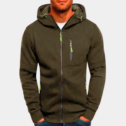 Carlos | Herren-Hoodie mit Kapuze und durchgehendem Reißverschluss