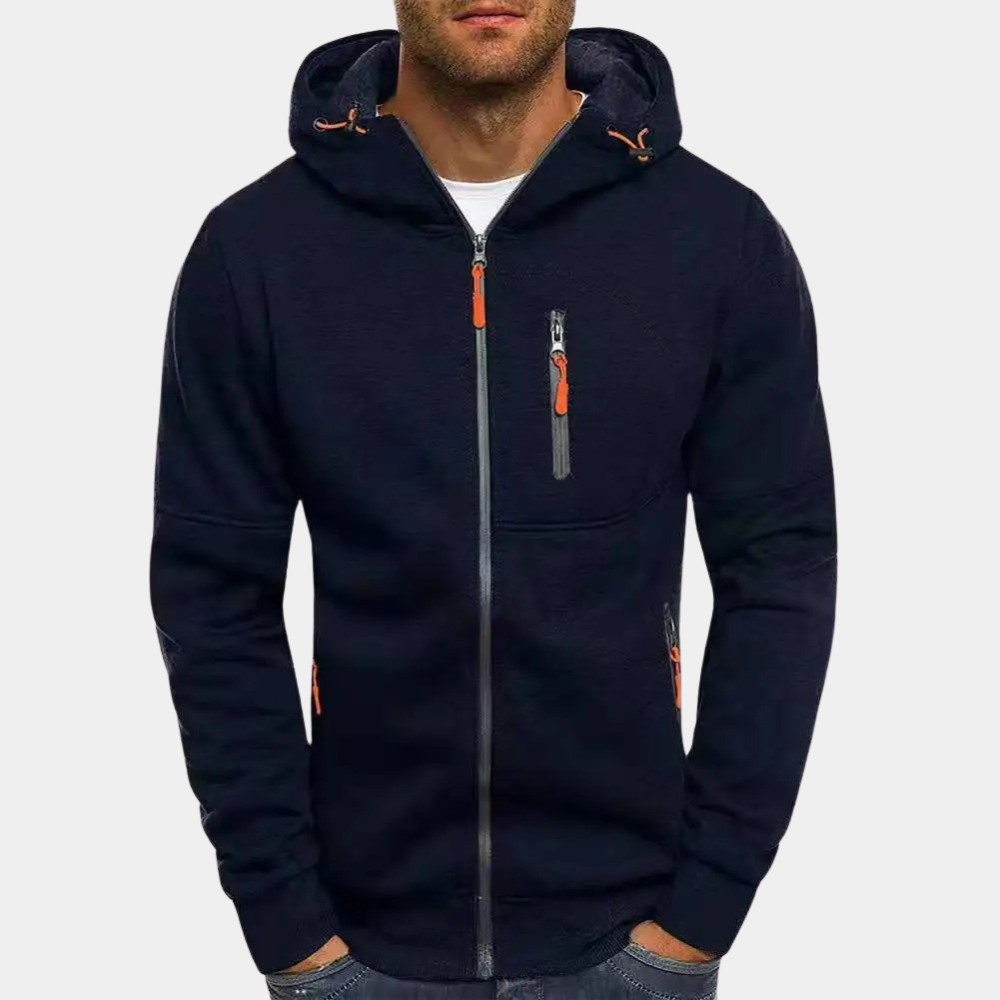 Carlos | Herren-Hoodie mit Kapuze und durchgehendem Reißverschluss