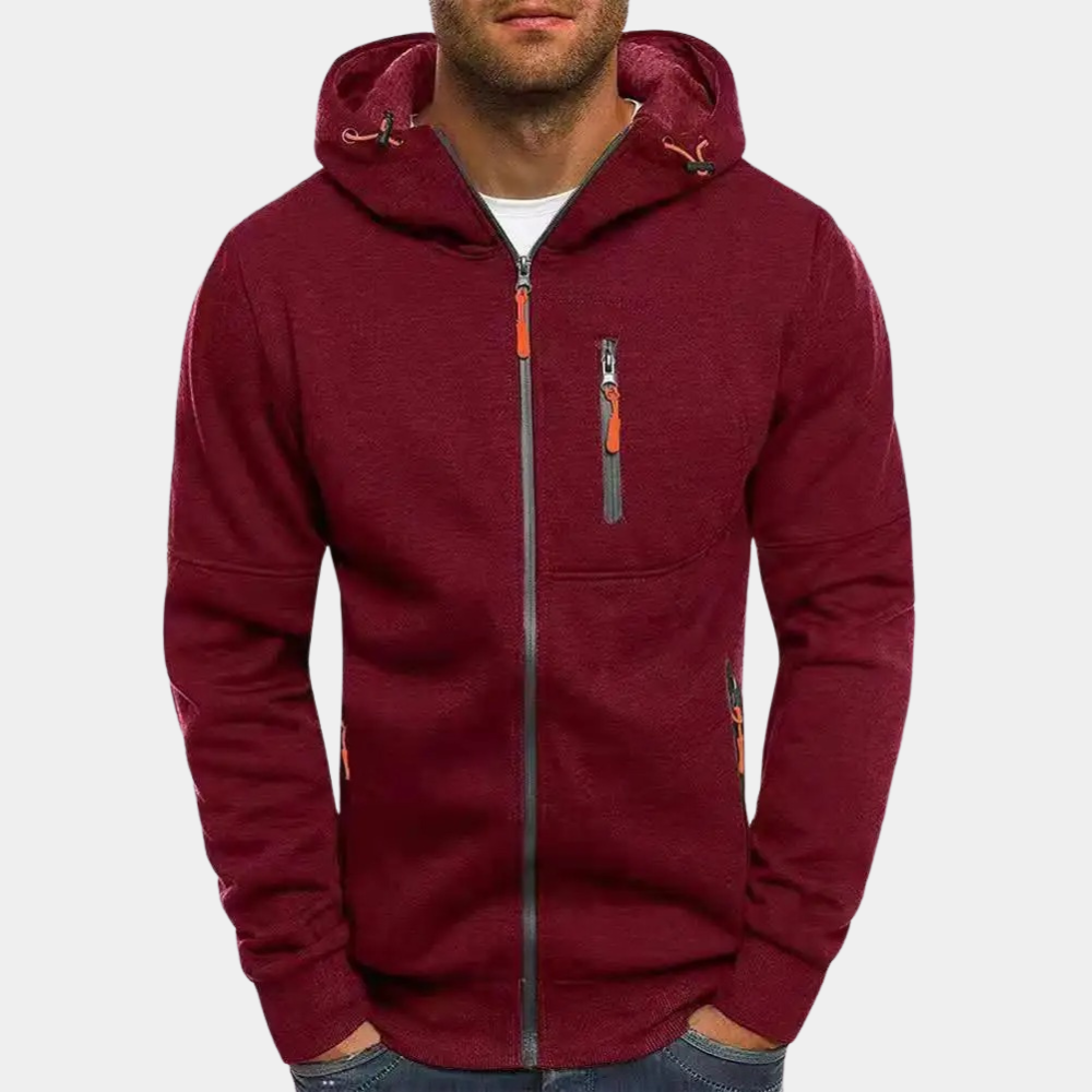 Carlos | Herren-Hoodie mit Kapuze und durchgehendem Reißverschluss