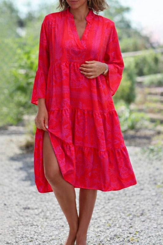 Malene | Dame boho midikjole med løs pasform