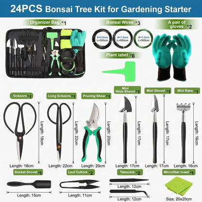 Sola | Komplettes Bonsai-Set mit Aufbewahrungstasche und Pflanzenwerkzeugen