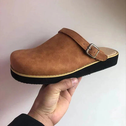 Arvid | herresko med slip-on design, spænde og gummisål | Gummisål