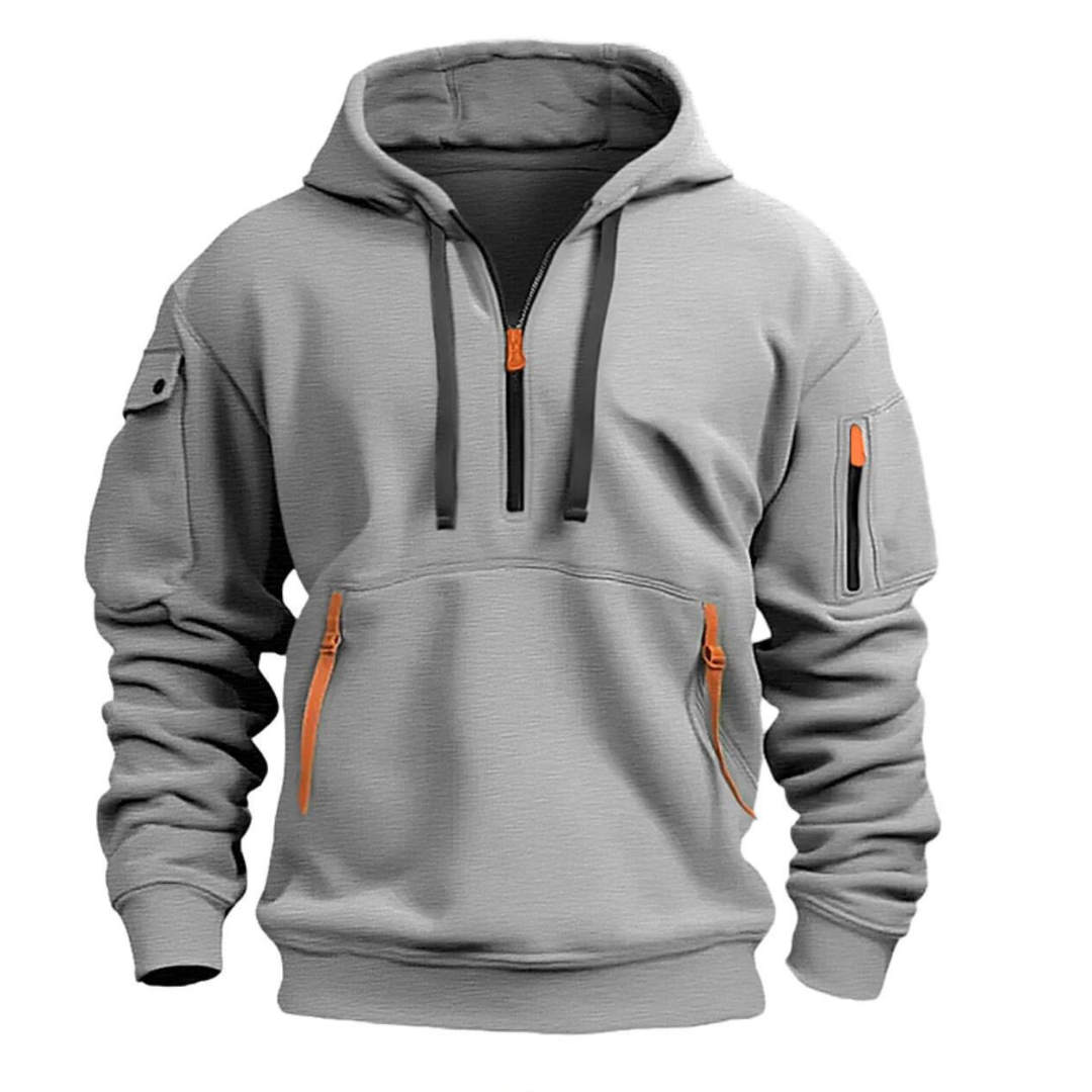 Philipp | Herre hoodie med lynlåslommer og hætte