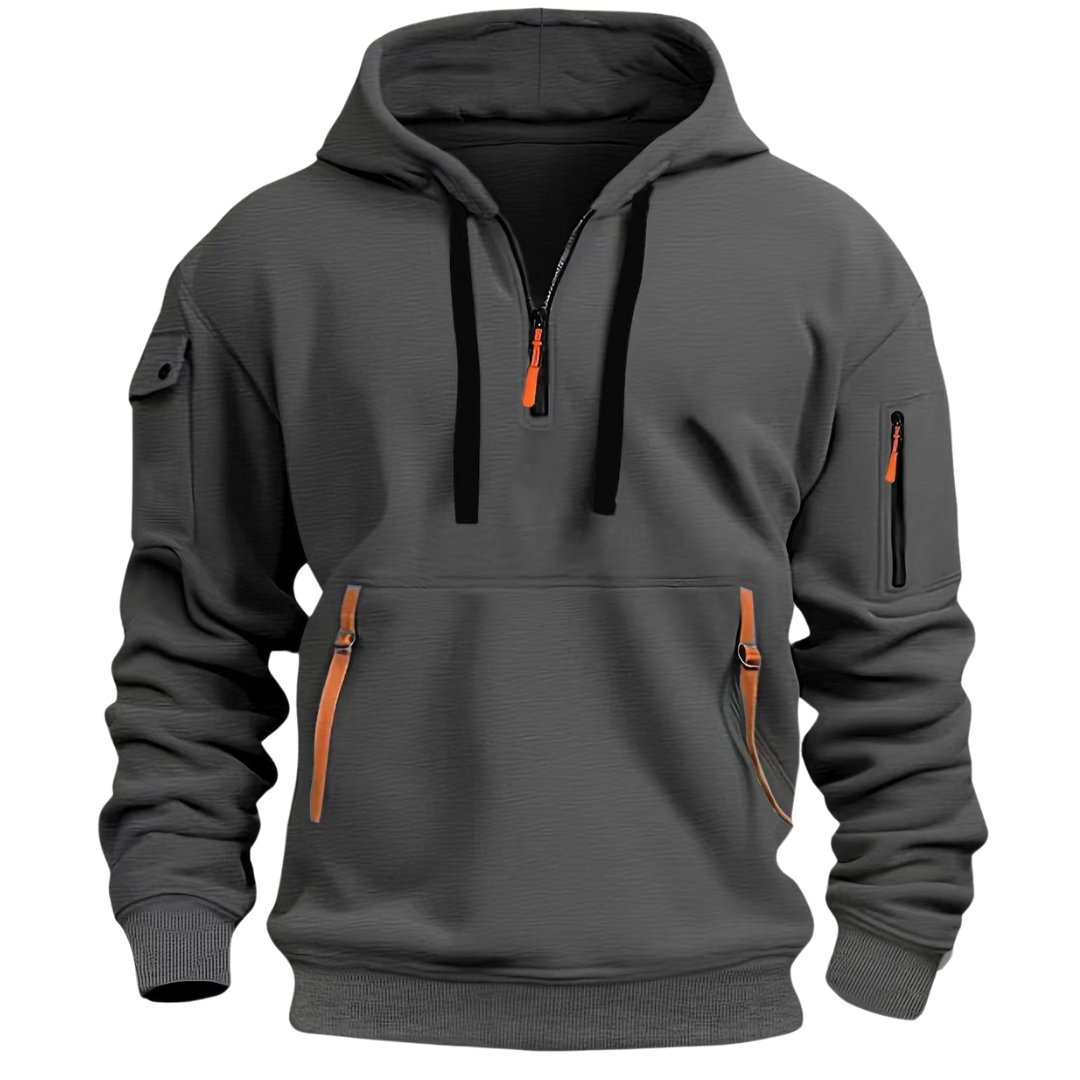 Philipp | Herre hoodie med lynlåslommer og hætte