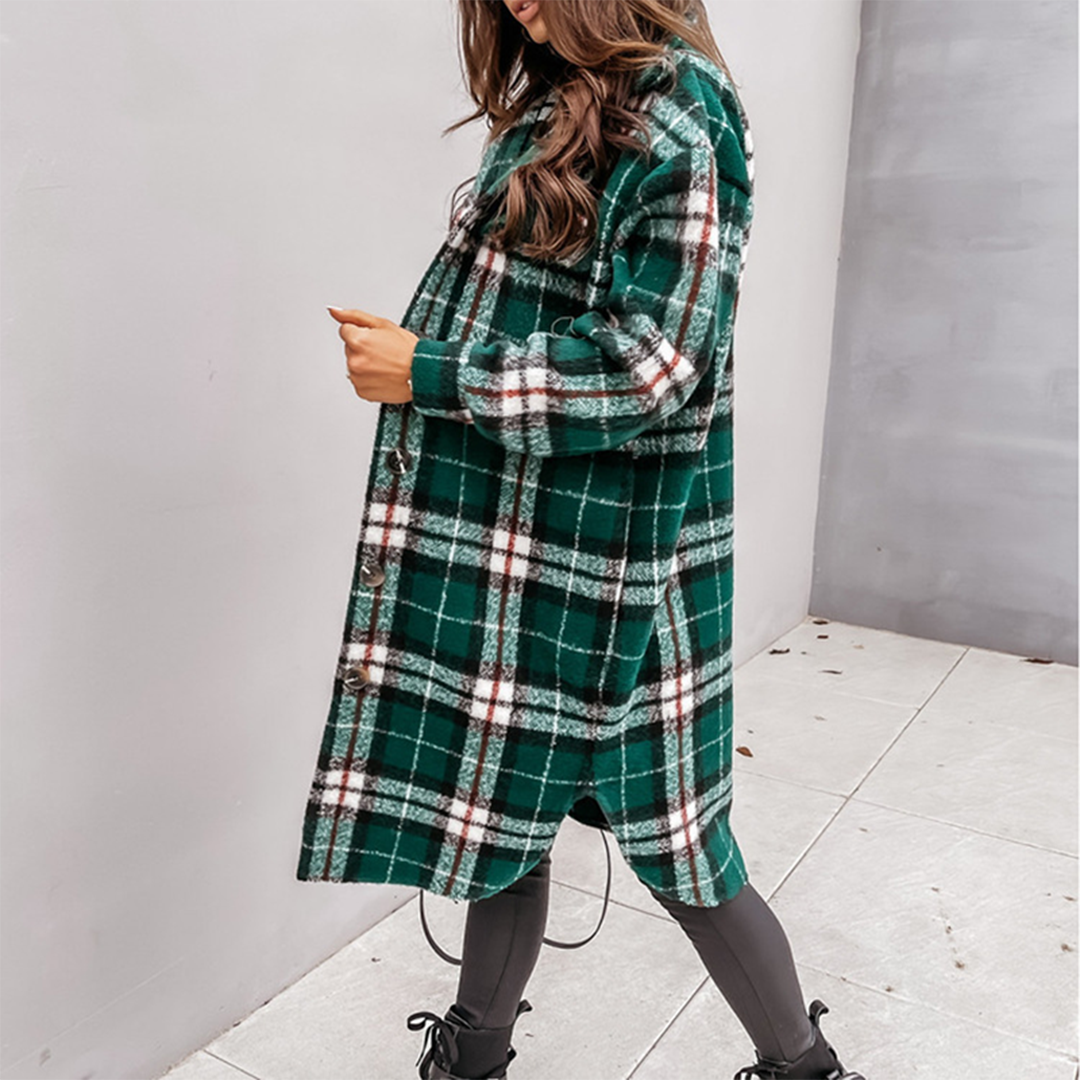 Rebecca | Dame ternet lang frakke med klassisk design