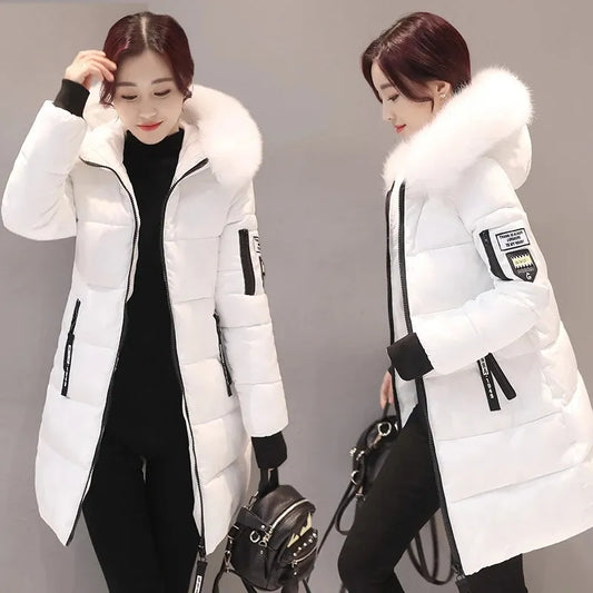 Karen | Steppjacke für Damen mit großem Pelzkragen und Kapuze