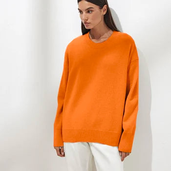 Ulla | Oversized damesweater med rund hals | Langærmet