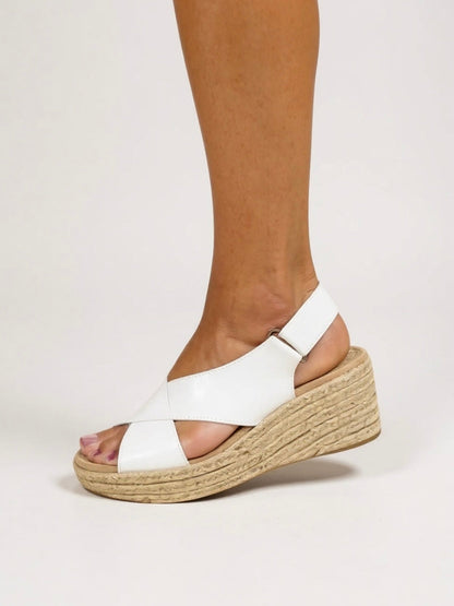 Alberte | Dame espadriller med kilehæl og krydsrem