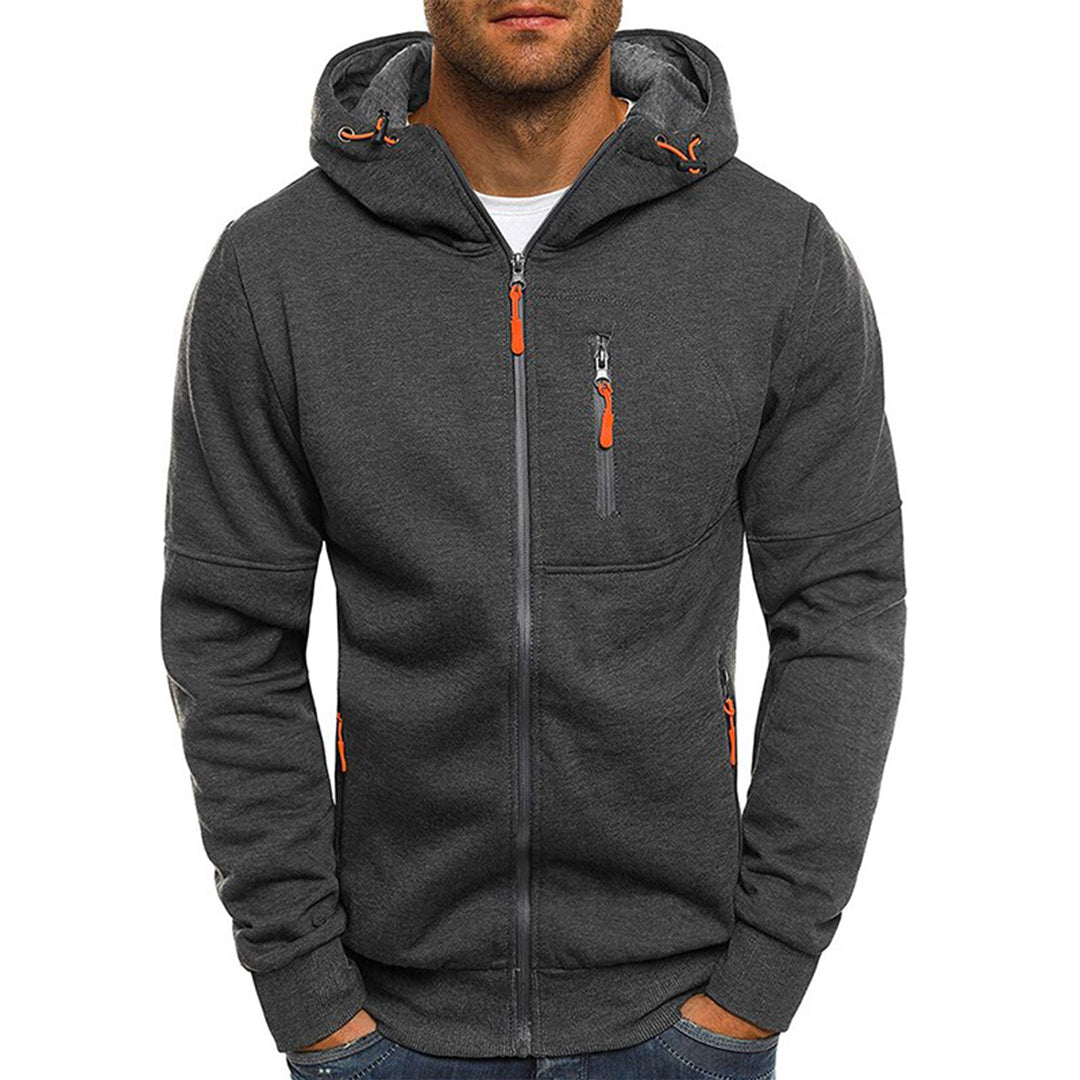 Carlos | Herren-Hoodie mit Kapuze und durchgehendem Reißverschluss
