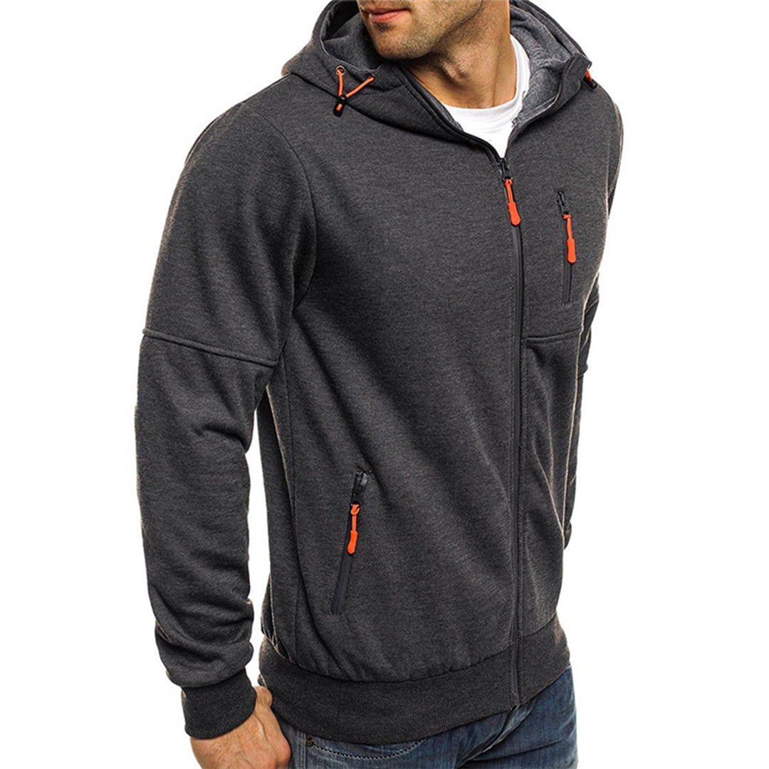 Carlos | Herren-Hoodie mit Kapuze und durchgehendem Reißverschluss