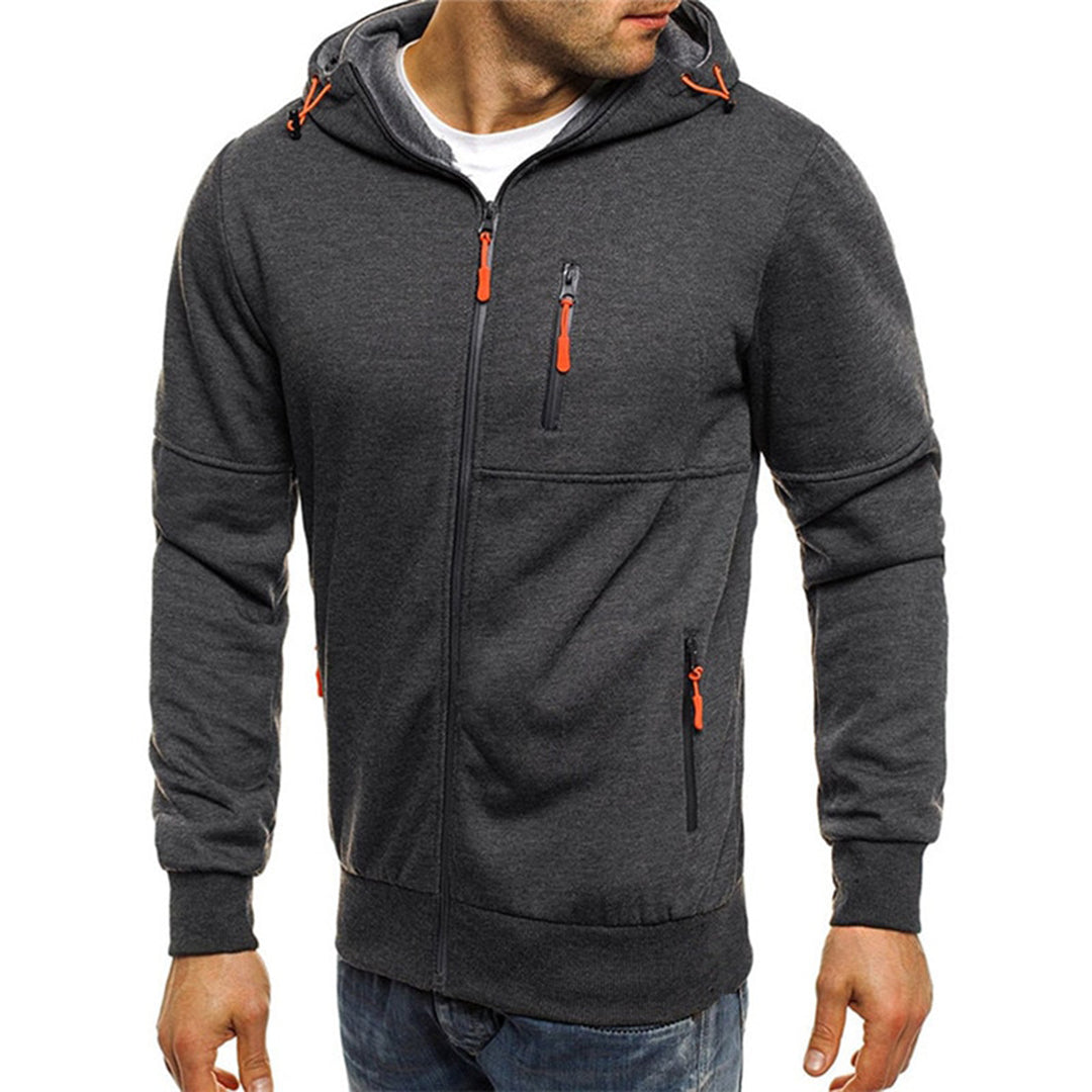 Carlos | Herren-Hoodie mit Kapuze und durchgehendem Reißverschluss
