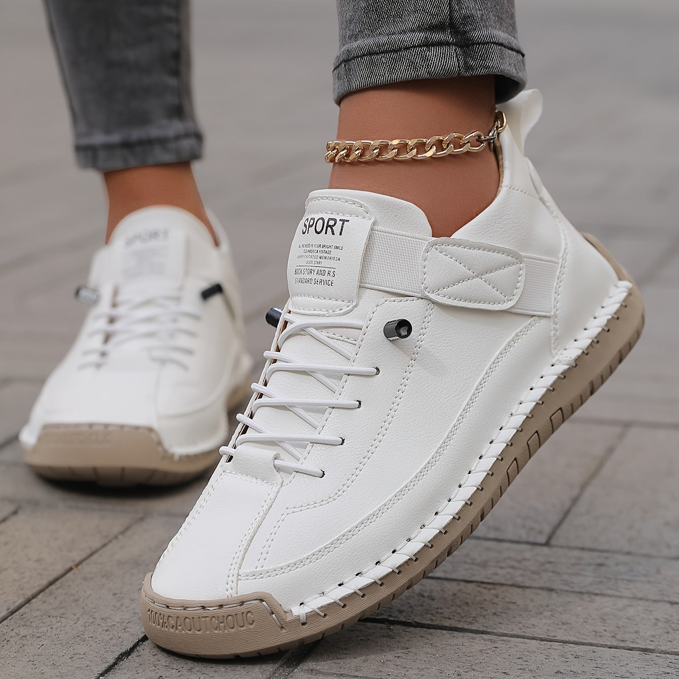 Oline | Dame sneakers med snorelukning og platformsål