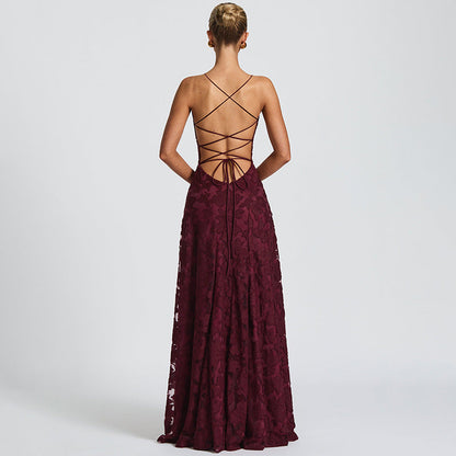 Franziska | Dame elegant aftenkjole med blomstermønster