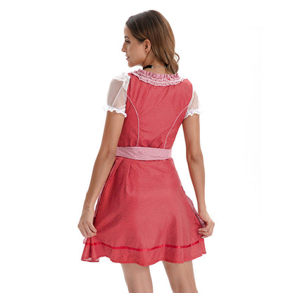 Daniela | Dame traditionel Dirndl kjole med blondebluse og snøring
