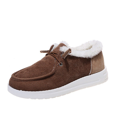 Astrid | Elegante vintersneakers med varmt pelsfor og snørebånd