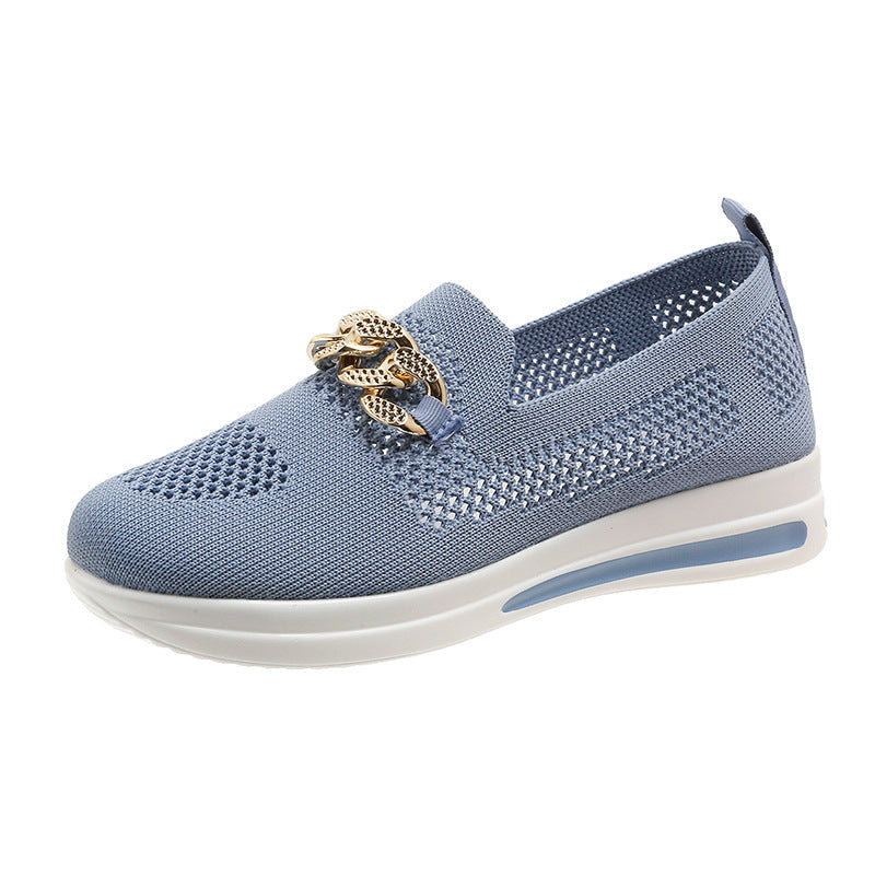 Julie | Dame afslappede slip-on sneakers i åndbart strikmateriale