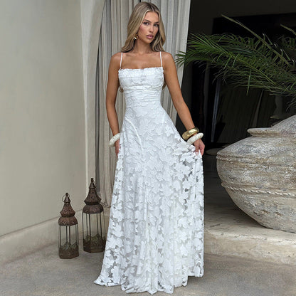 Franziska | Dame elegant aftenkjole med blomstermønster