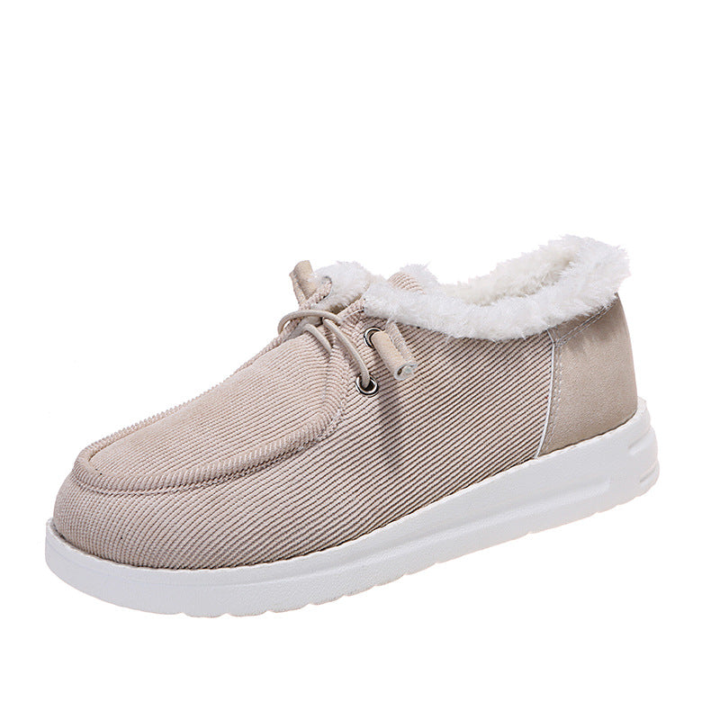 Astrid | Elegante vintersneakers med varmt pelsfor og snørebånd