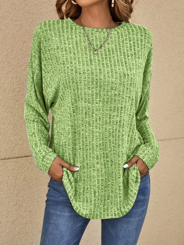 Pia | Dame varm langærmet pullover med struktureret design