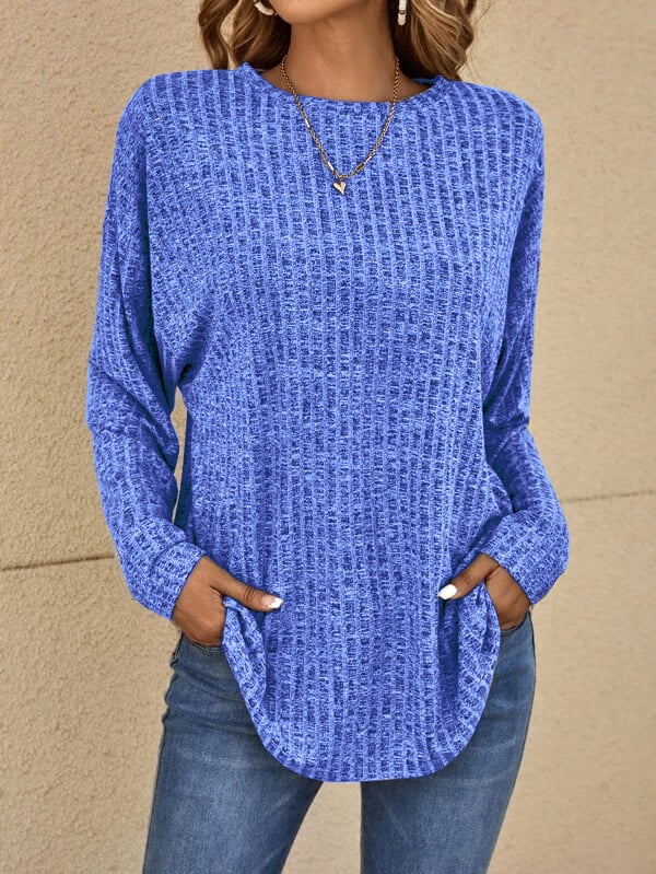 Pia | Dame varm langærmet pullover med struktureret design