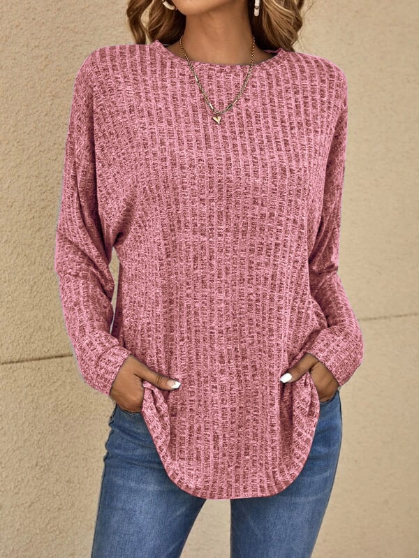 Pia | Dame varm langærmet pullover med struktureret design