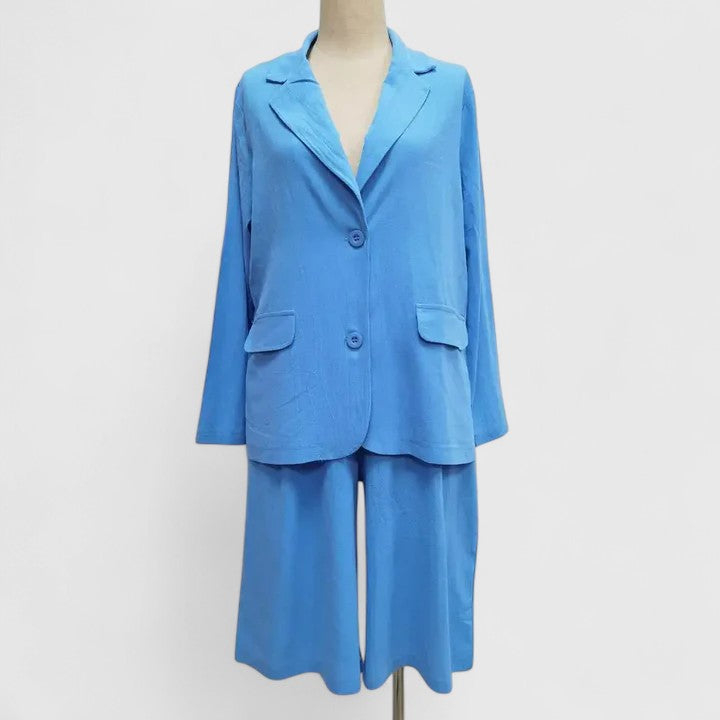Kaela | Damesæt To Dele med Elegant Blazer og Matchende Shorts