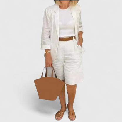 Kaela | Damesæt To Dele med Elegant Blazer og Matchende Shorts