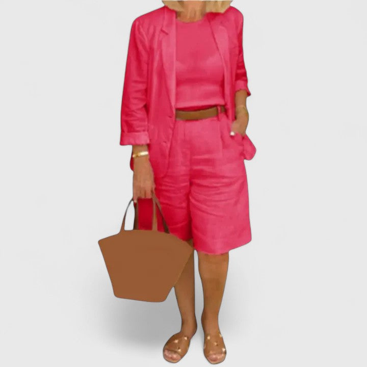 Kaela | Damesæt To Dele med Elegant Blazer og Matchende Shorts