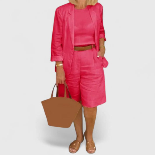 Kaela | Damesæt To Dele med Elegant Blazer og Matchende Shorts