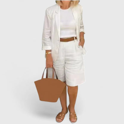 Kaela | Damesæt To Dele med Elegant Blazer og Matchende Shorts
