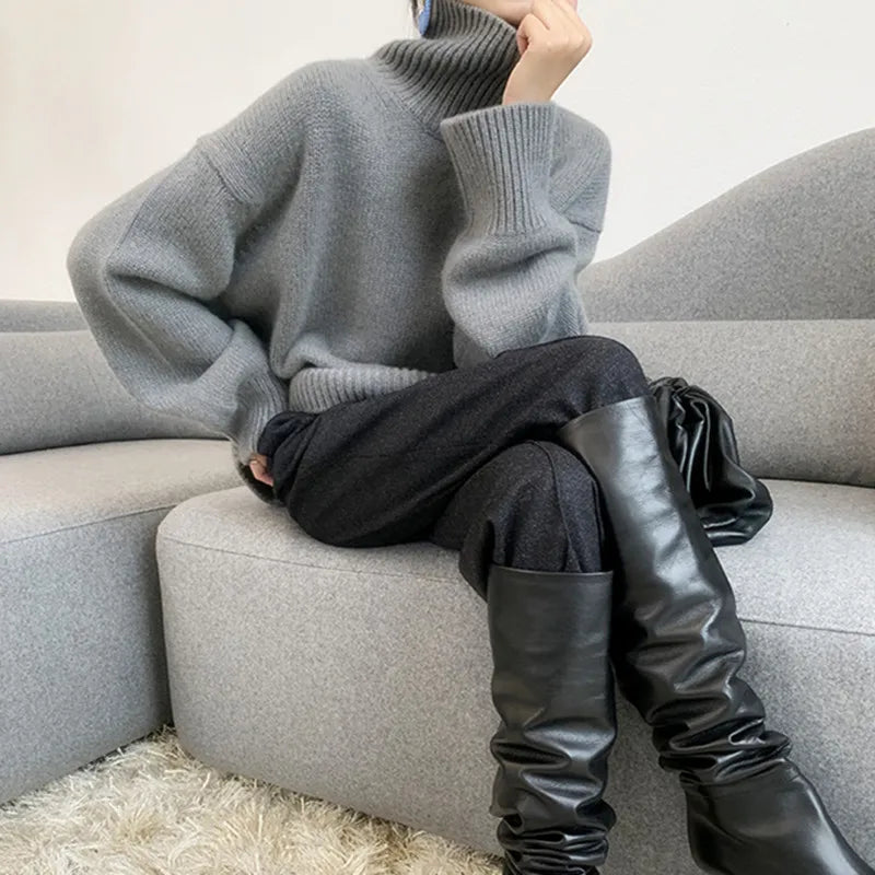 Sarah | Varm kashmir pullover med rullekrave