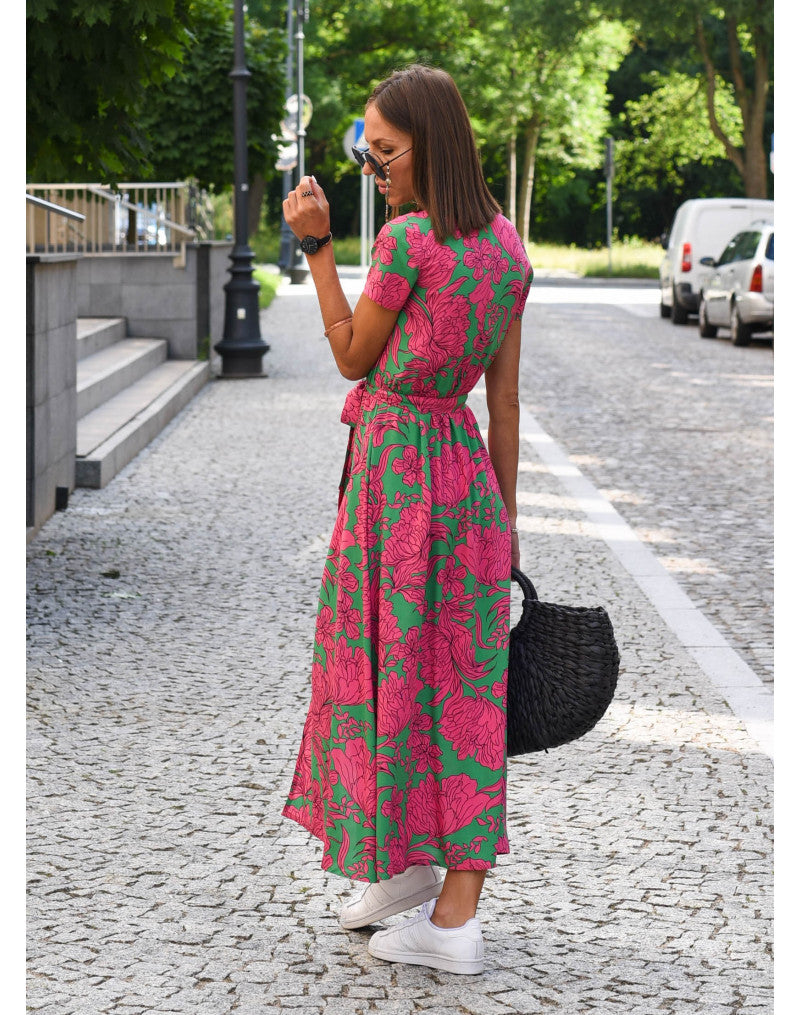 Elvira | Wickelkleid til Damer med V Udskæring og Midi Pasform