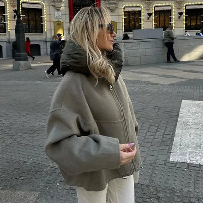 Ellen | Dame afslappet hættejakke med løs pasform