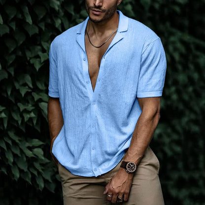 Benny | Herre skjorte med korte ærmer og knapper foran samt pasform