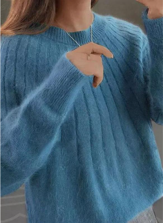 Céline | Fluffy strikpullover i kaschmir med blød tekstur