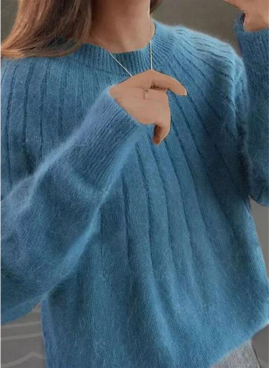 Céline | Fluffy strikpullover i kaschmir med blød tekstur
