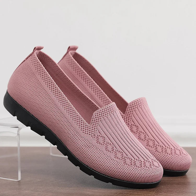Dagrun | Dame ortopædiske slip-on sneakers i åndbart strikstof