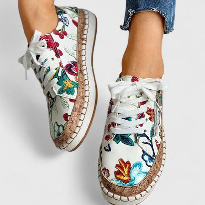 Emilie | Forårsblomster Patren Sneakers med snørebånd til kvinder