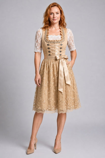 Sabine | Dame Dirndl kjole med snøremieder til Oktoberfest
