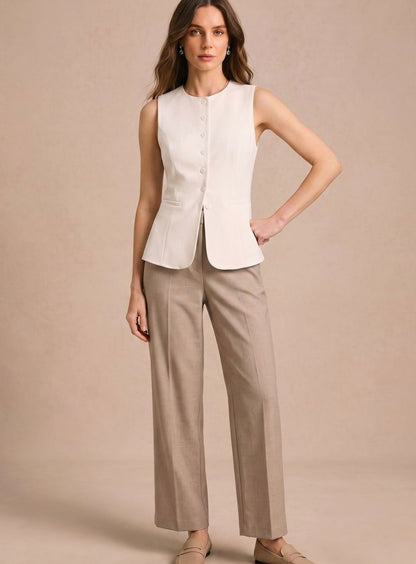 Jette | Damenweste mit Knopfleiste, elegantem Schnitt und ärmellosem Design