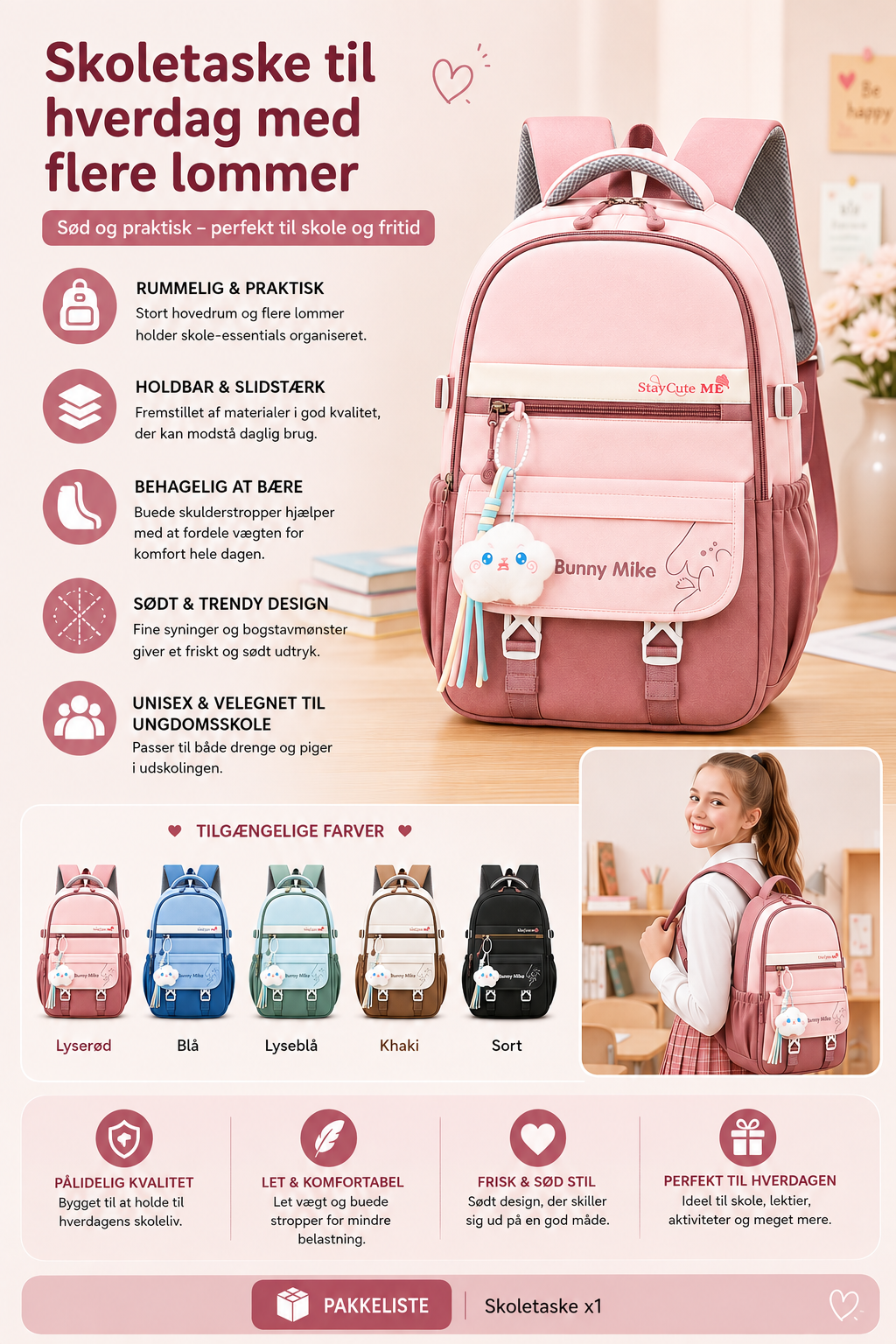 Bina | Alltagsschulranzen mit mehreren Taschen