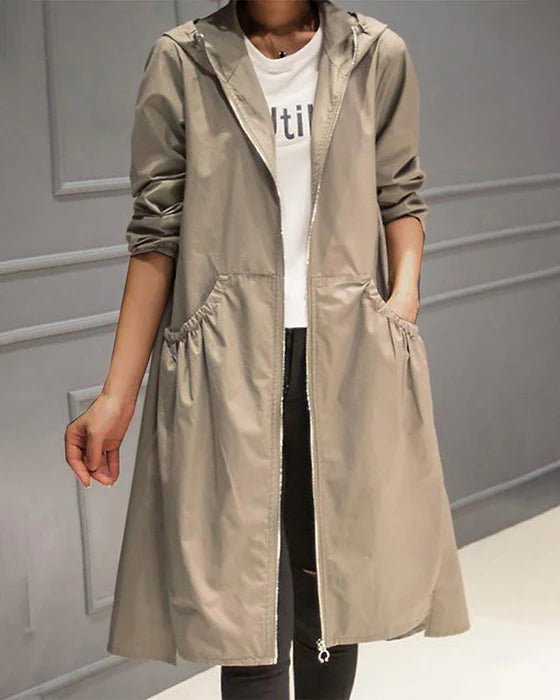 Emma | Stilfuld lang trenchcoat med lommer