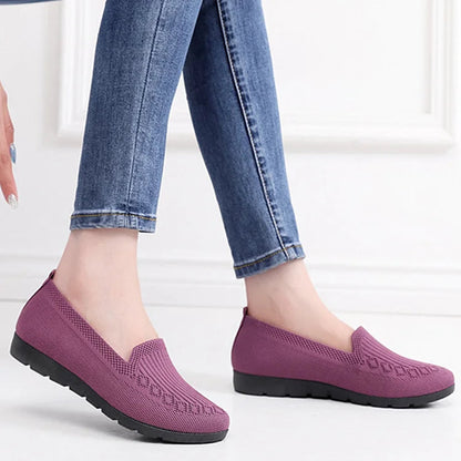 Dagrun | Dame ortopædiske slip-on sneakers i åndbart strikstof