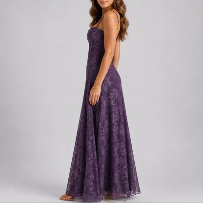 Isabella | Damen-Blumenmaxikleid mit Korsettdetail und Trägern